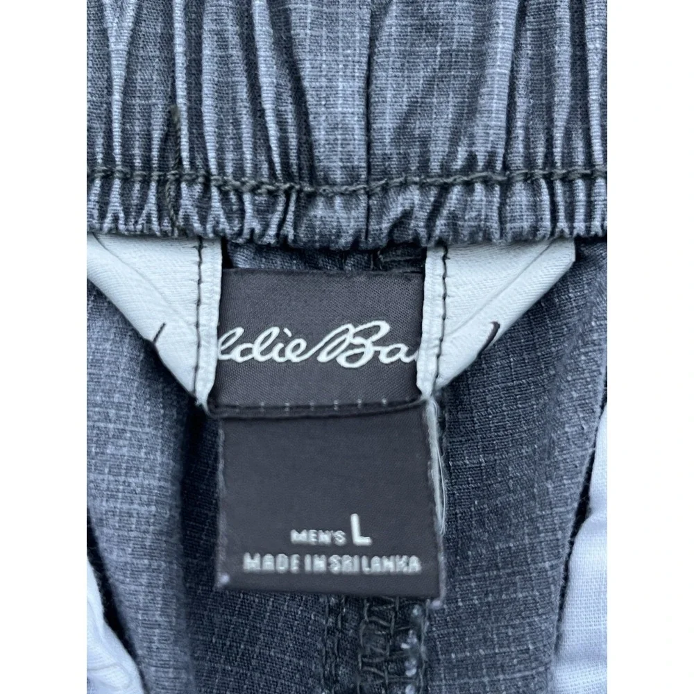 Eddie Bauer Cargo Shorts Men Large Elastic Waist Belted Cotton‎ Outdoors Hiking